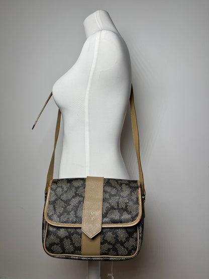 Sac vintage Yves Saint Laurent en cuir gris marron