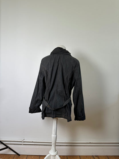 Vintage Kansai Yamamoto Denim Nylon Jacket Dark Grey Black M