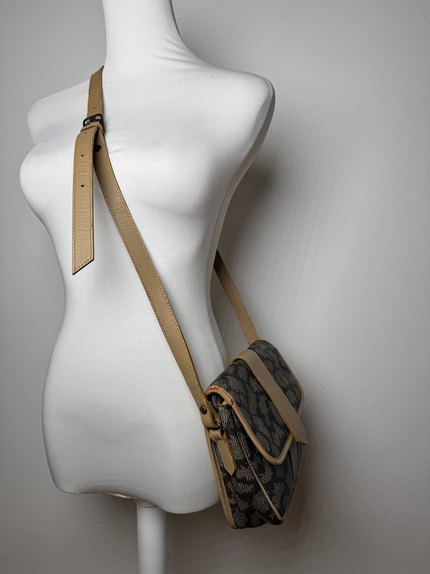 Sac vintage Yves Saint Laurent en cuir gris marron