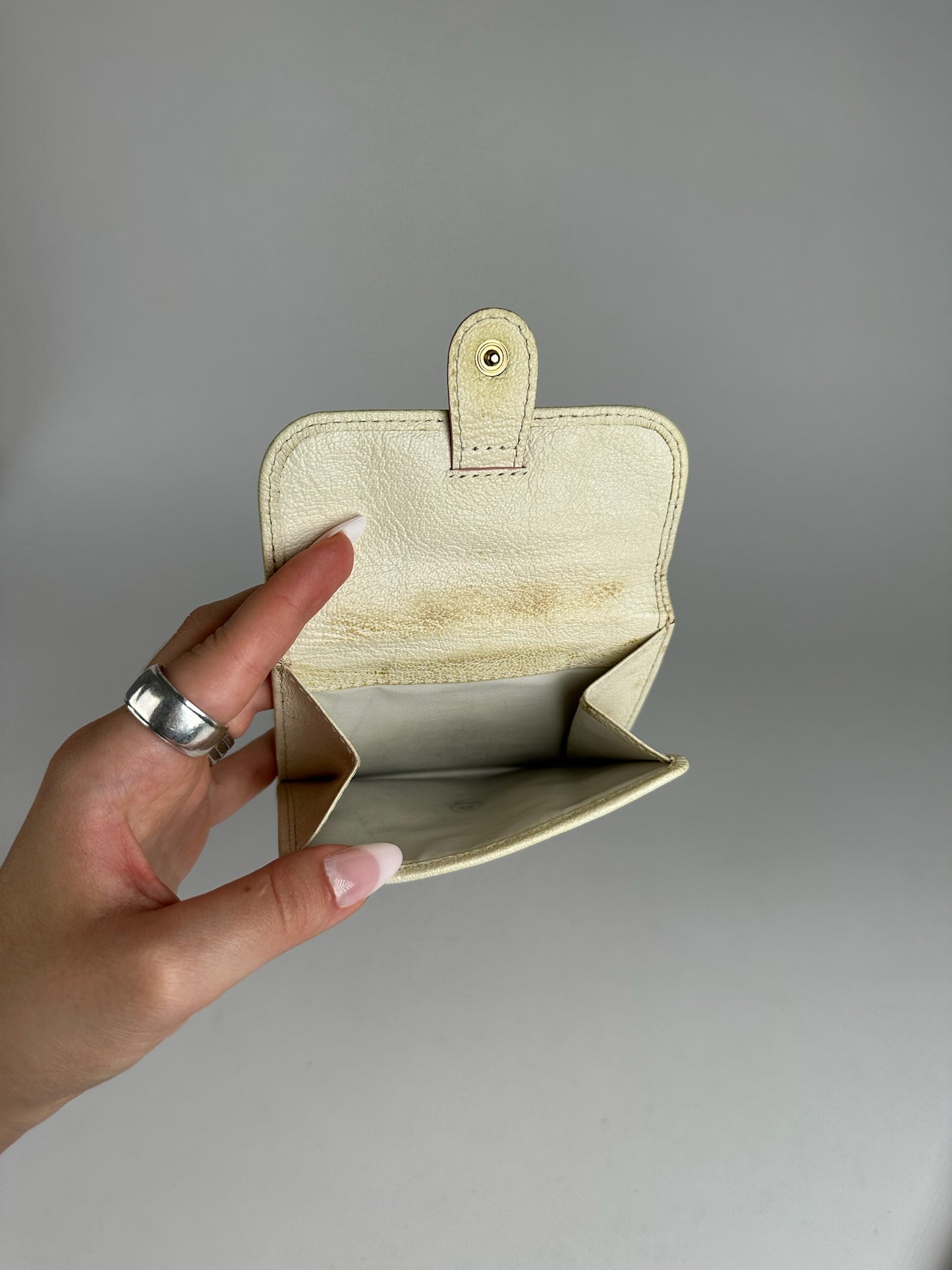 Vintage Celine Macadam Monogram Canvas Leather Wallet pink white