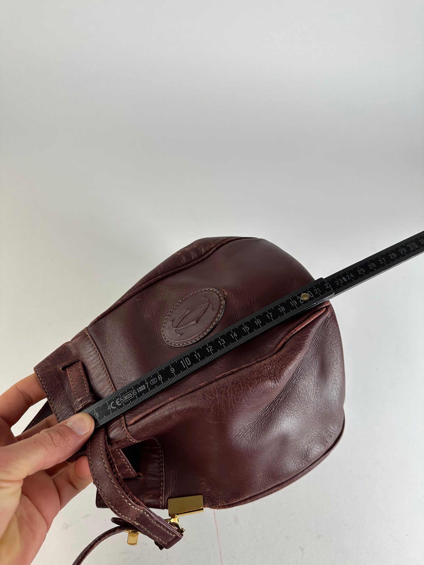 Vintage Cartier Must de Cartier Sac Seau Leather Bucket Bag Bordeaux