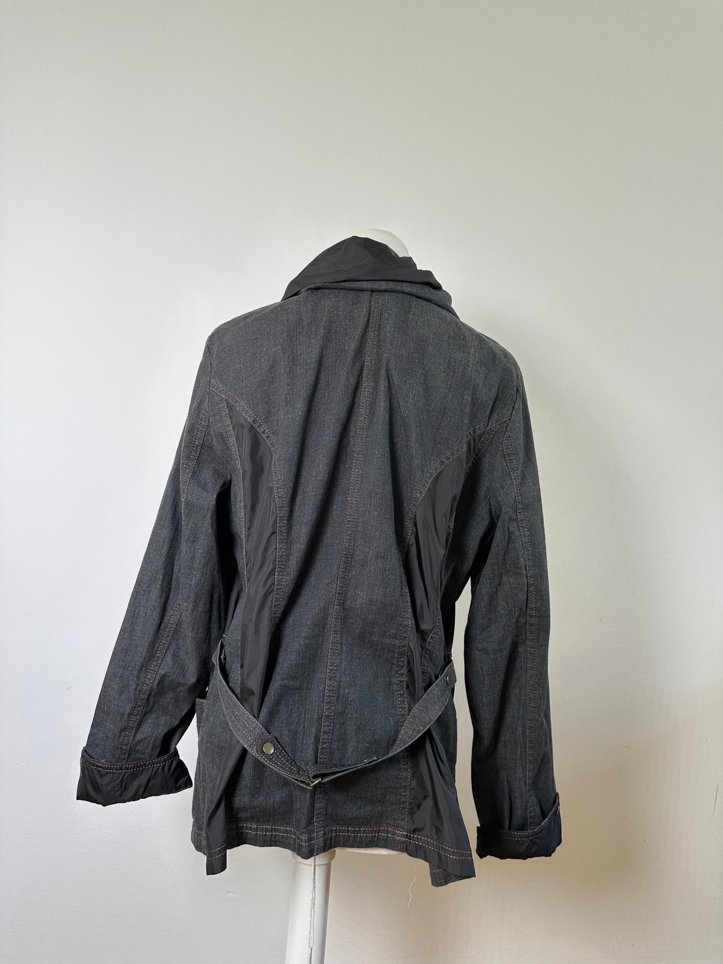 Vintage Kansai Yamamoto Denim Nylon Jacket Dark Grey Black M