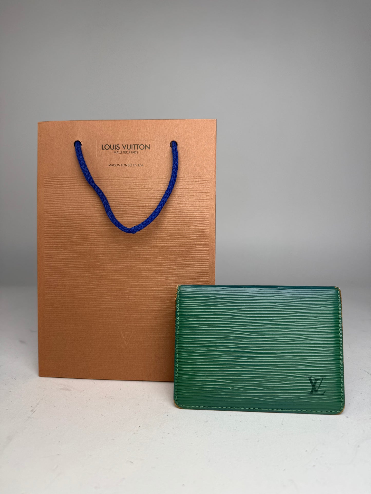 Vintage Louis Vuitton EPI Leather Card Holder Green