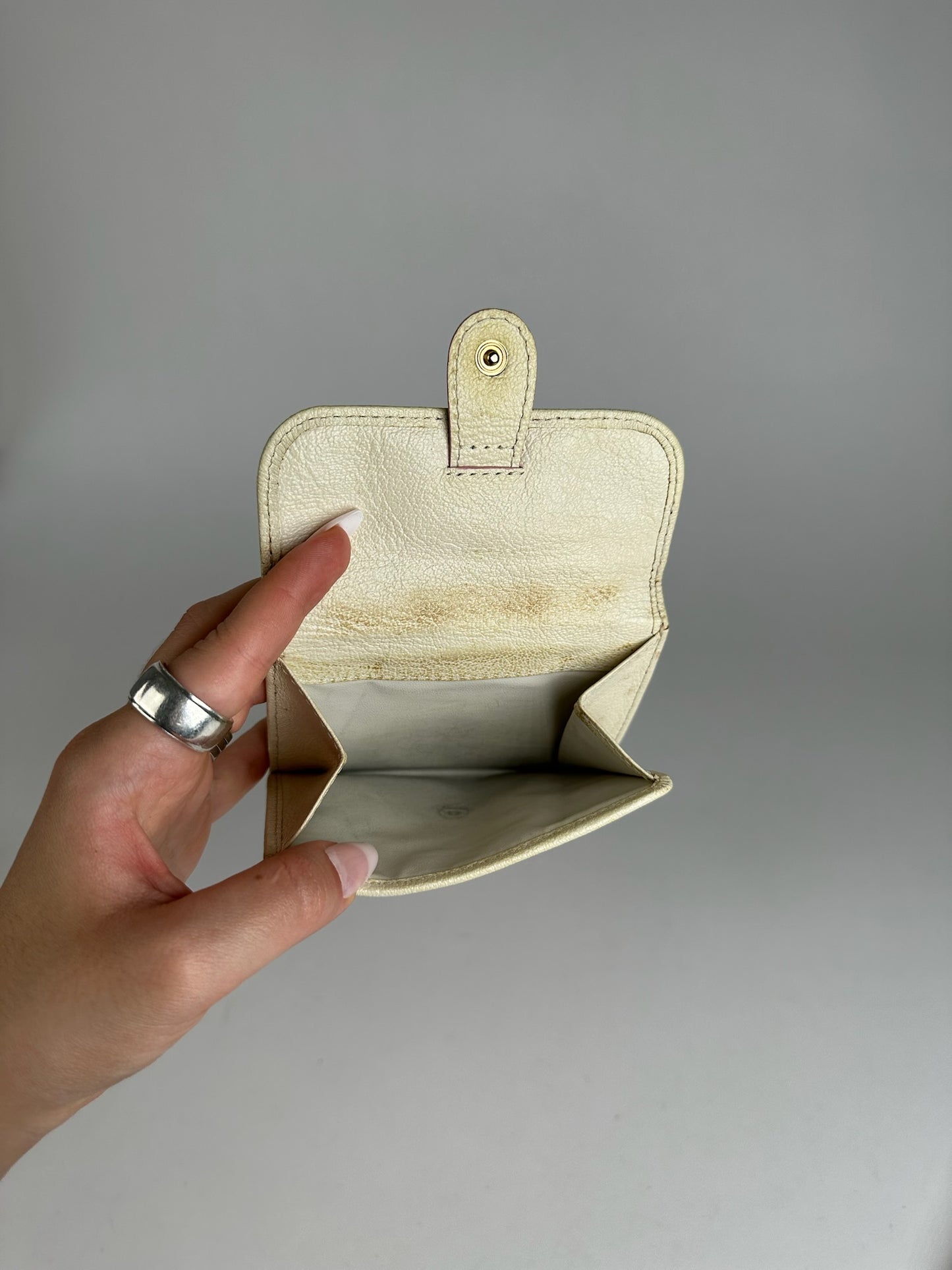 Vintage Celine Macadam Monogram Canvas Leather Wallet pink white