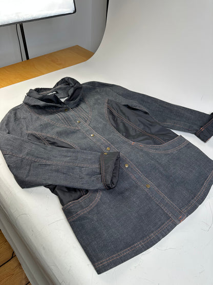 Vintage Kansai Yamamoto Denim Nylon Jacket Dark Grey Black M