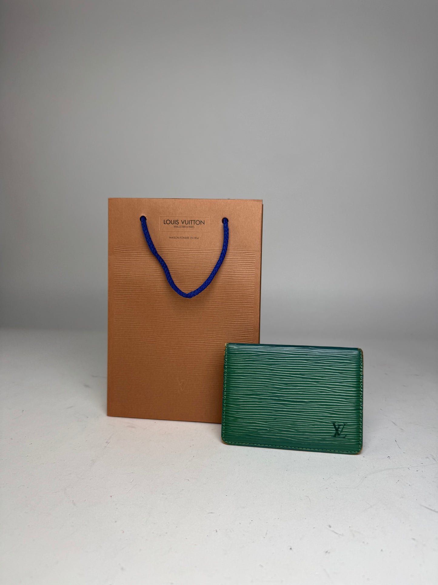 Vintage Louis Vuitton EPI Leather Card Holder Green
