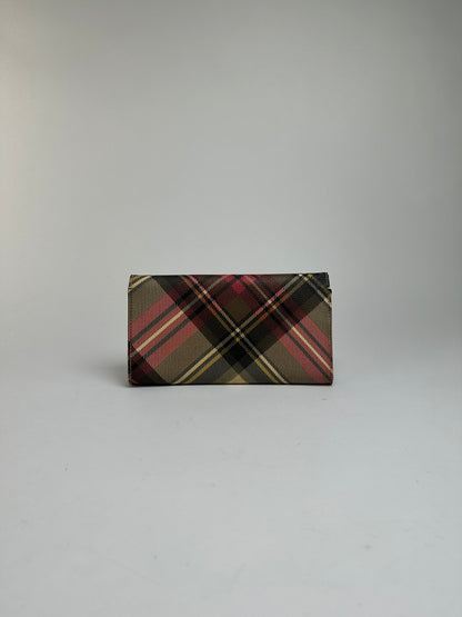 Vintage Vivienne Westwood Tartan Bifold Wallet Late 1990s Beige Burgundy