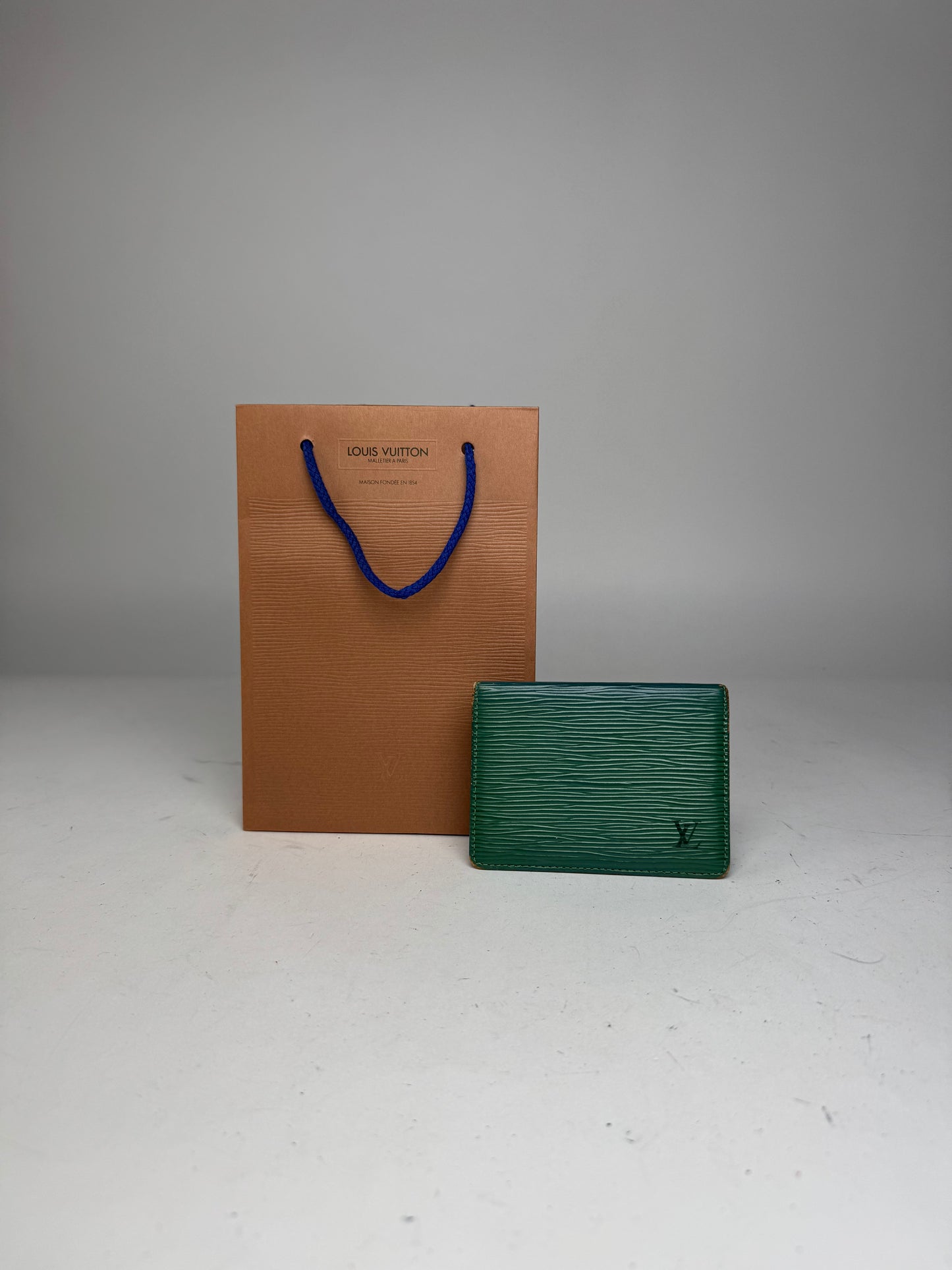 Vintage Louis Vuitton EPI Leather Card Holder Green