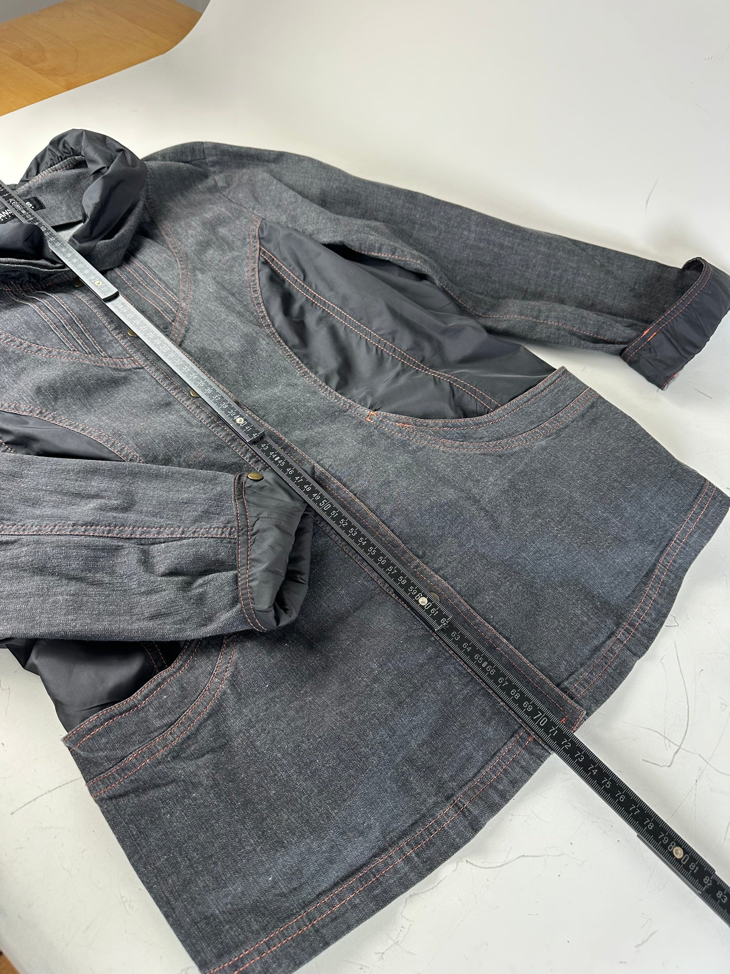 Vintage Kansai Yamamoto Denim Nylon Jacket Dark Grey Black M