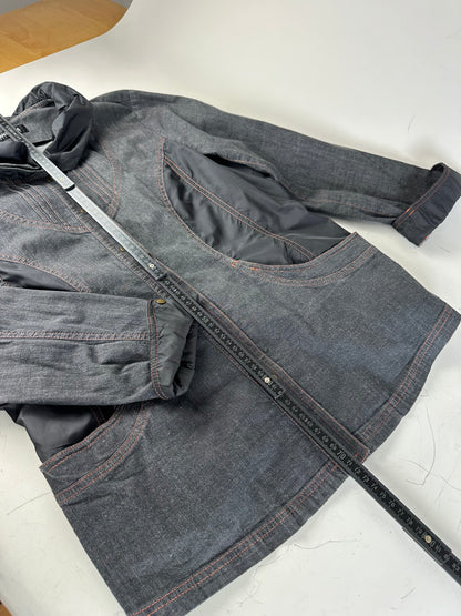 Vintage Kansai Yamamoto Denim Nylon Jacket Dark Grey Black M