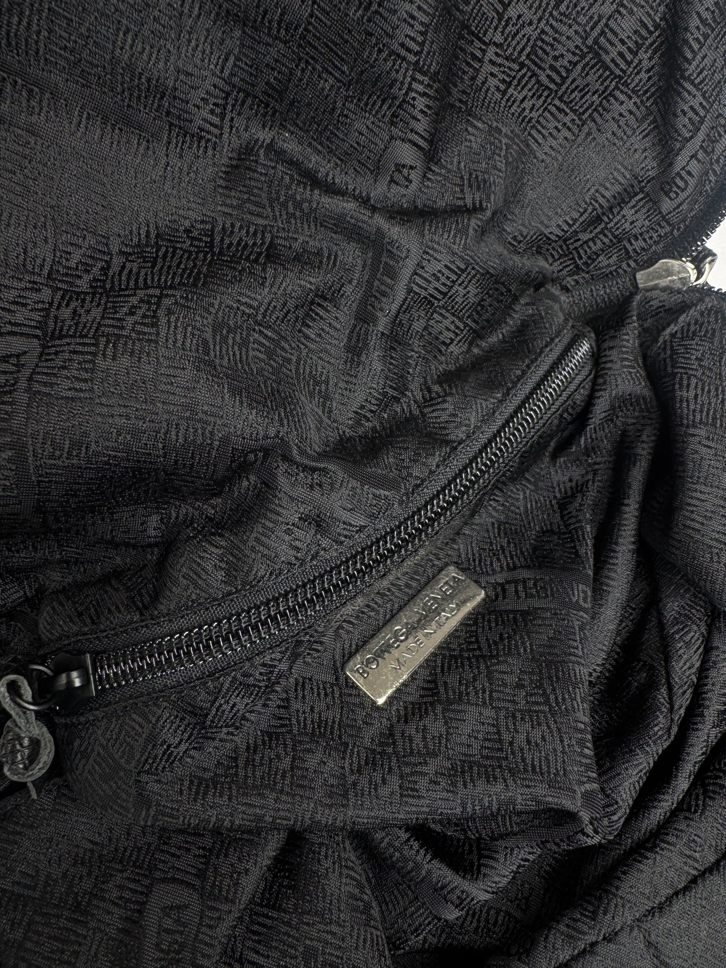 Vintage Bottega Veneta Leather Canvas Handbag Black