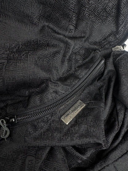 Vintage Bottega Veneta Leather Canvas Handbag Black