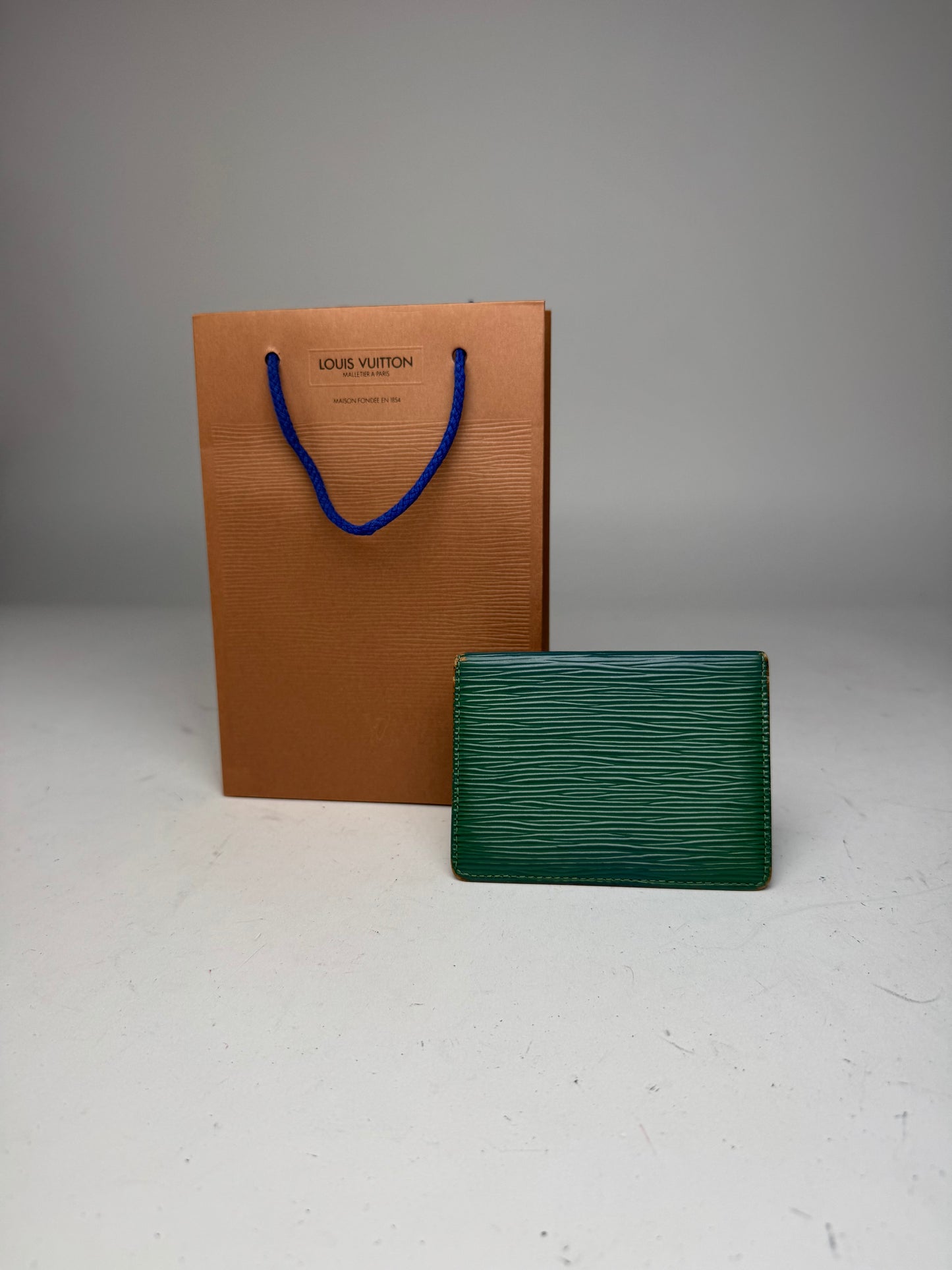 Vintage Louis Vuitton EPI Leather Card Holder Green