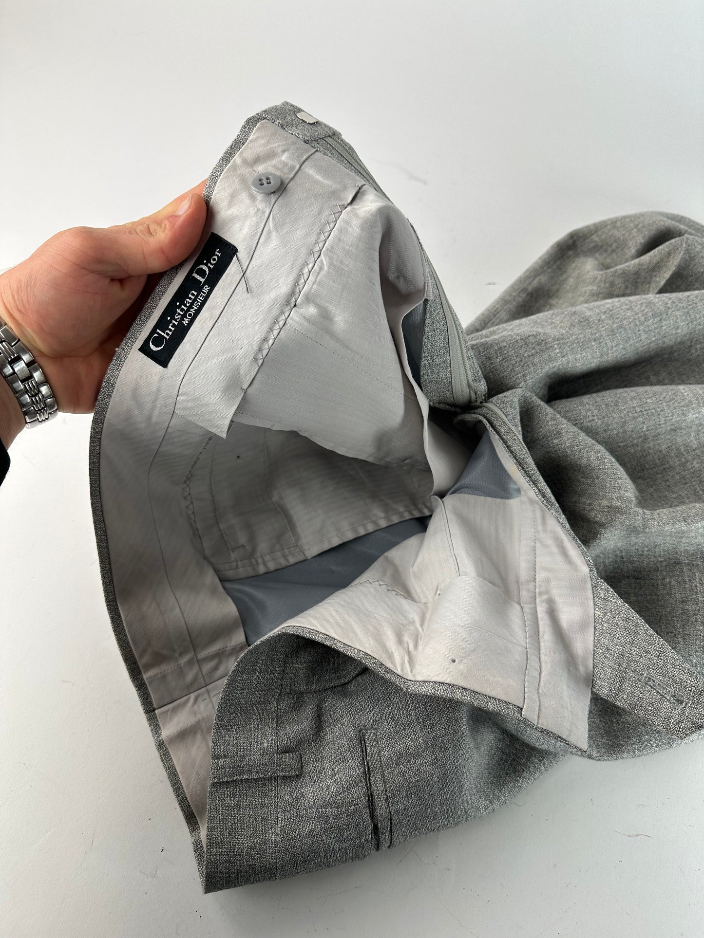 Vintage Dior Men’s Wool Pants Grey