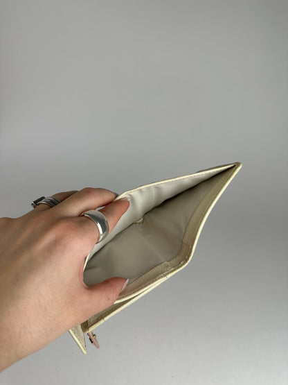 Vintage Celine Macadam Monogram Canvas Leather Wallet pink white