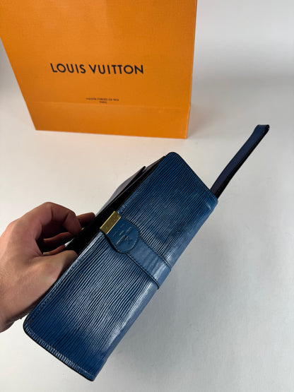 Vintage louis Vuitton EPI Leather Clutch Blue
