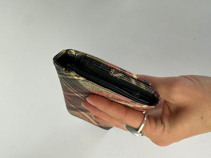 Vintage Vivienne Westwood Tartan Bifold Wallet Late 1990s Beige Burgundy