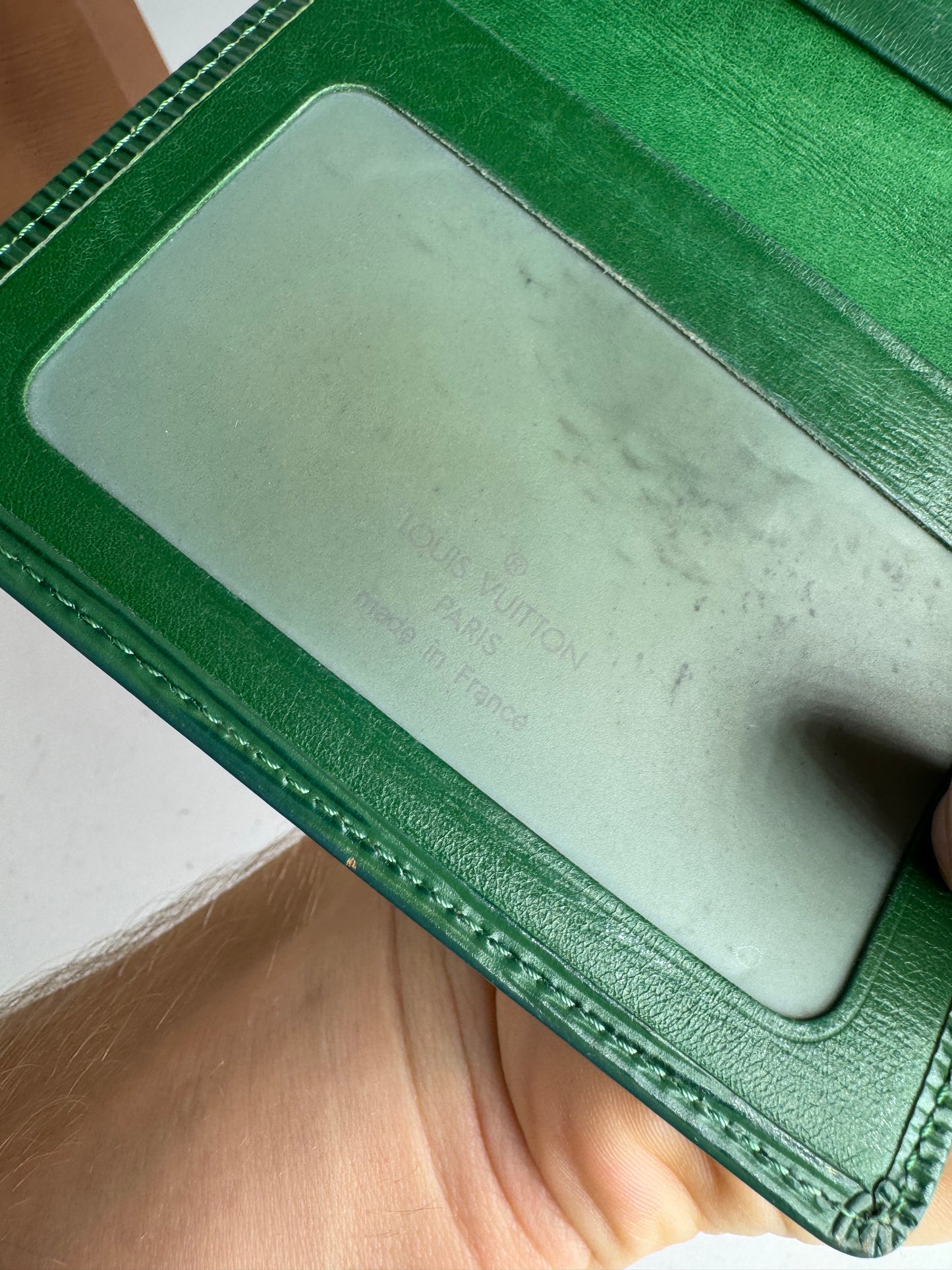 Vintage Louis Vuitton EPI Leather Card Holder Green
