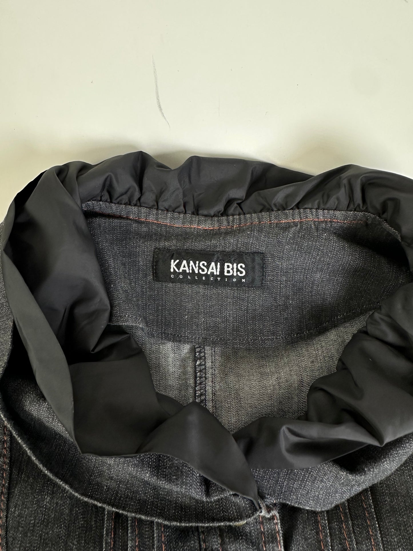 Vintage Kansai Yamamoto Denim Nylon Jacket Dark Grey Black M