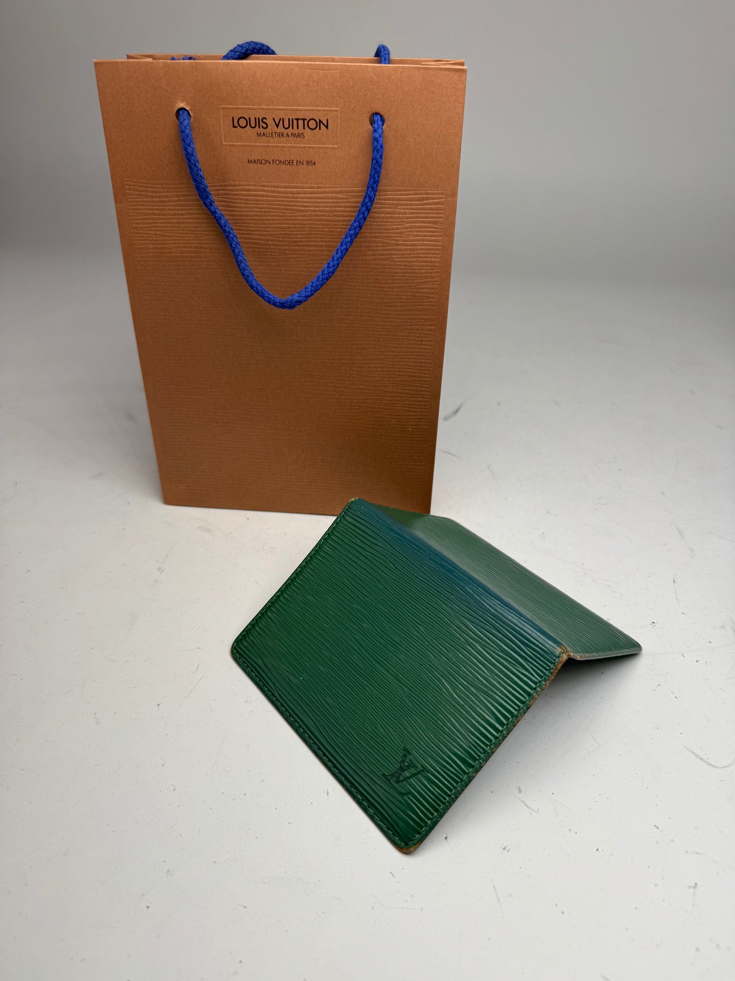 Vintage Louis Vuitton EPI Leather Card Holder Green