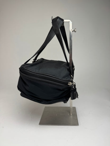 Vintage Bottega Veneta Leather Canvas Handbag Black