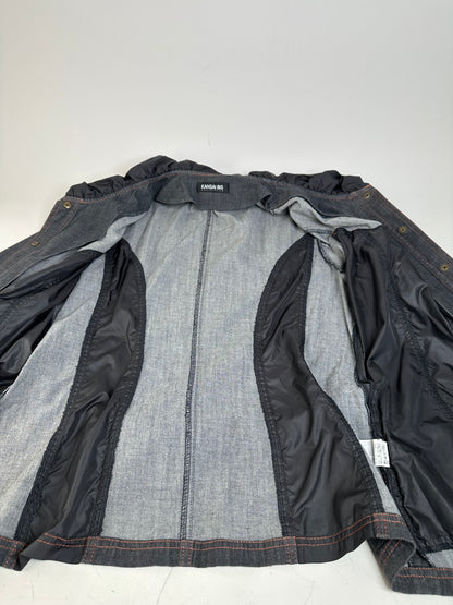 Vintage Kansai Yamamoto Denim Nylon Jacket Dark Grey Black M