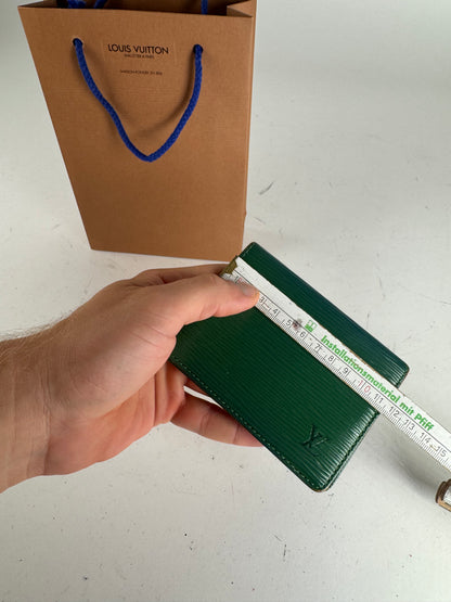 Vintage Louis Vuitton EPI Leather Card Holder Green