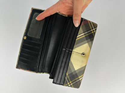 Vintage Vivienne Westwood Tartan Bifold Wallet Late 1990s Beige Burgundy