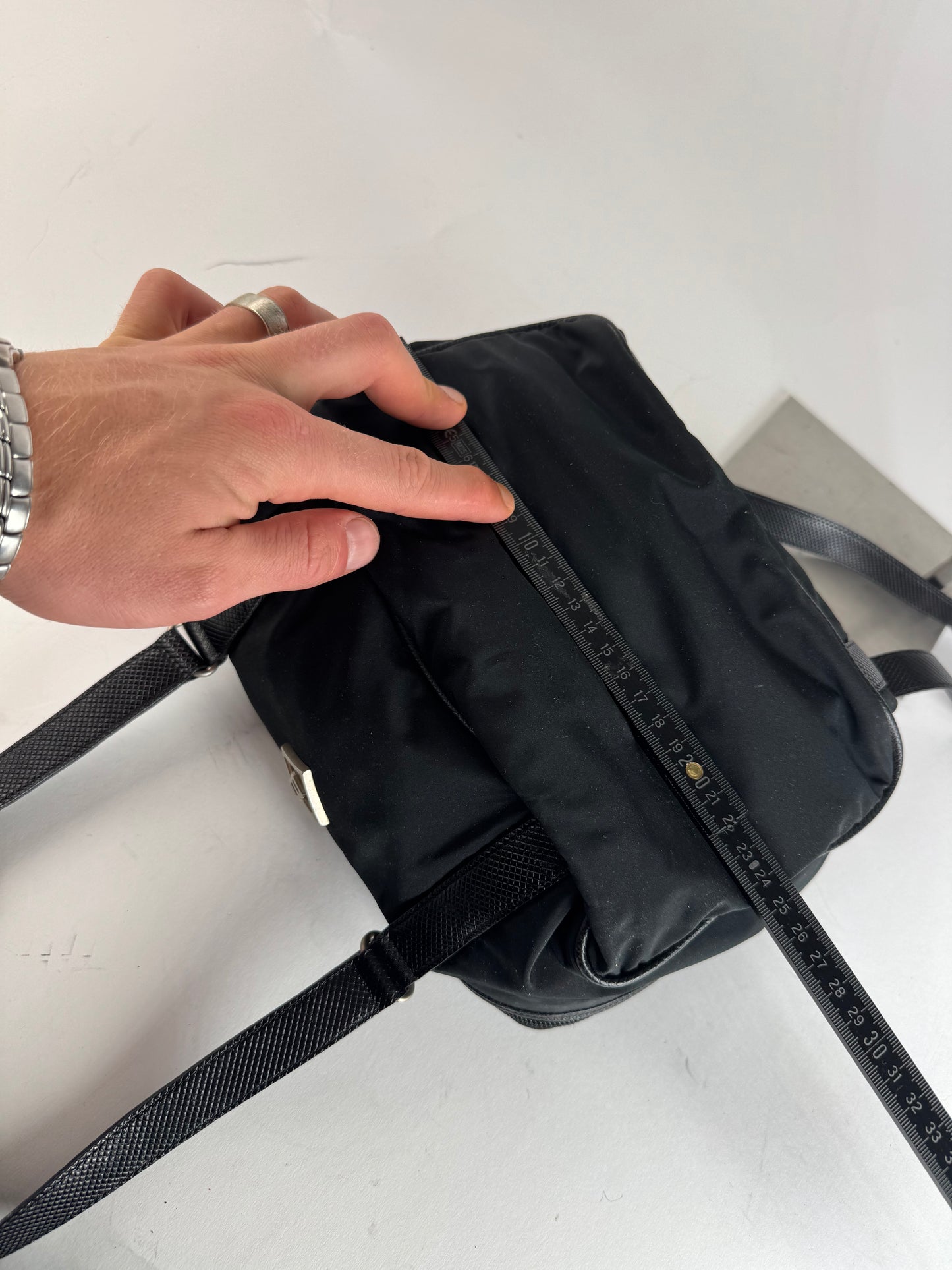 Vintage Bottega Veneta Leather Canvas Handbag Black