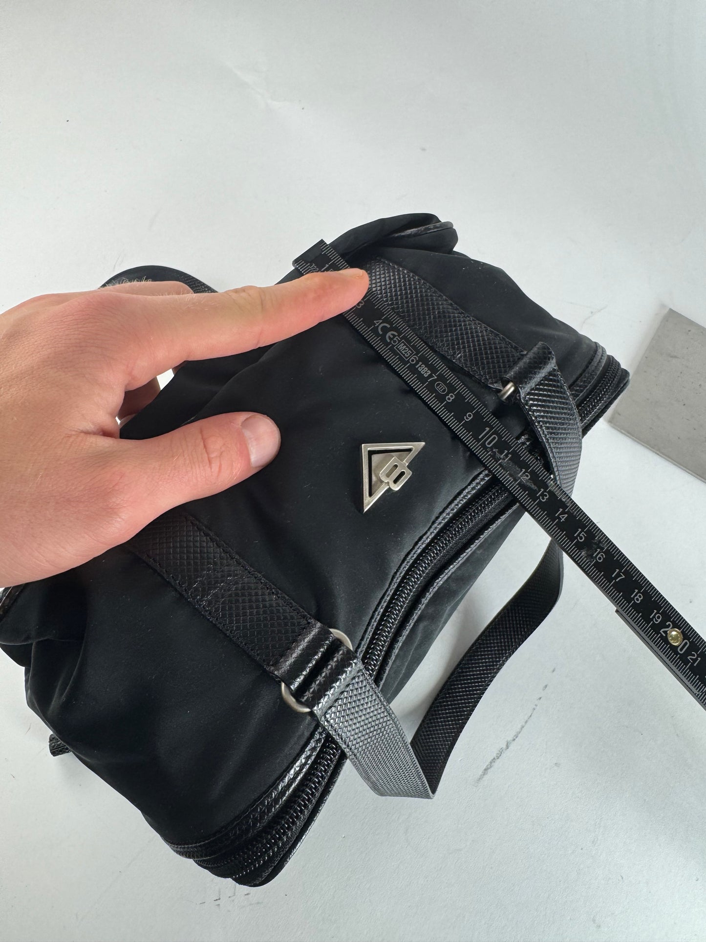 Vintage Bottega Veneta Leather Canvas Handbag Black