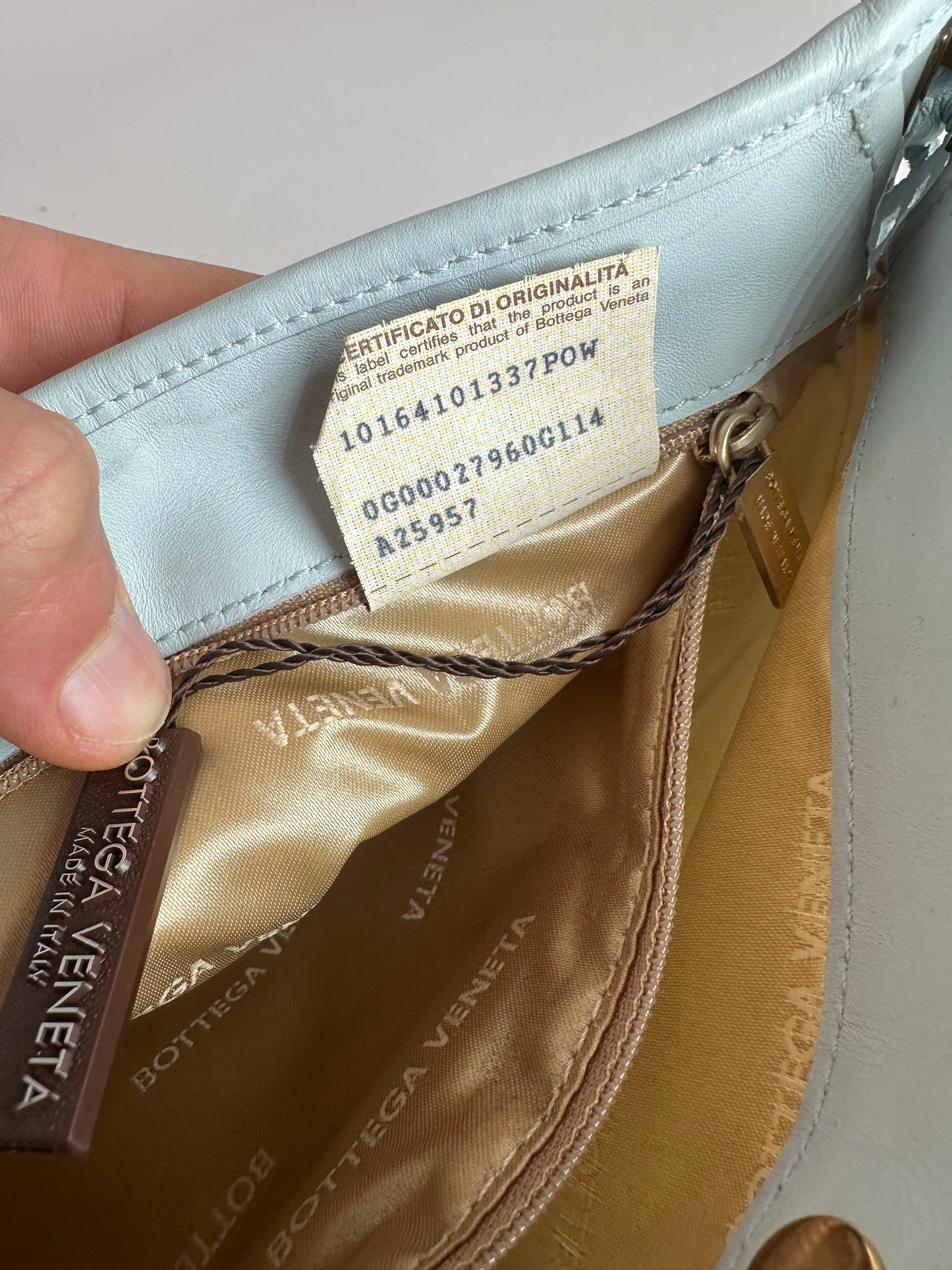 Vintage Bottega Veneta Monogram Suede Leather Bag Turquoise