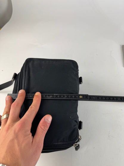 Vintage Bottega Veneta Leather Canvas Handbag Black