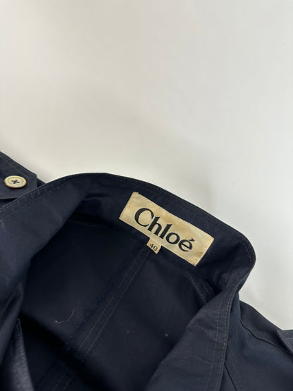 Vintage Chloé Single Breasted Trench Coat Navy L