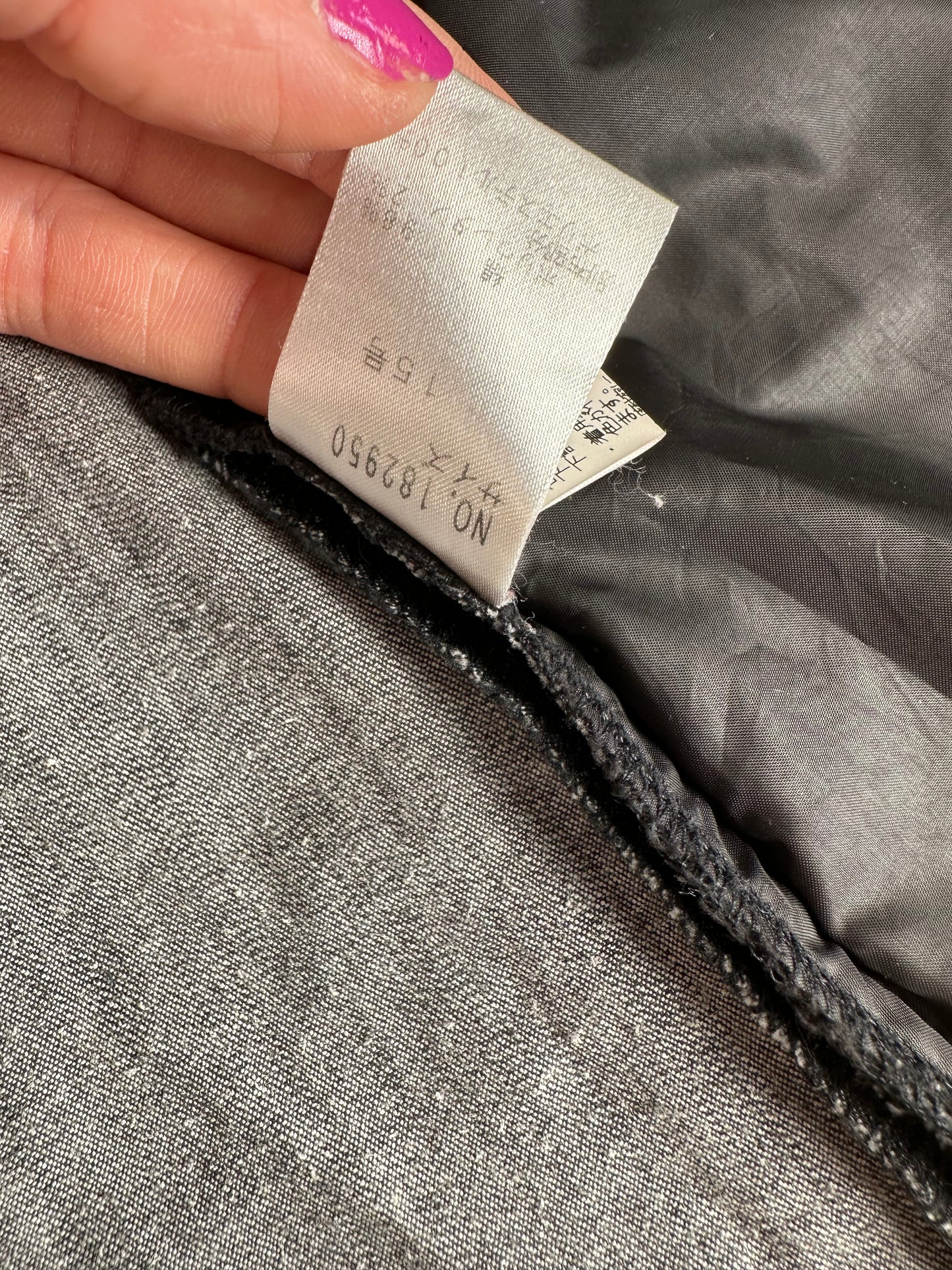Vintage Kansai Yamamoto Denim Nylon Jacket Dark Grey Black M