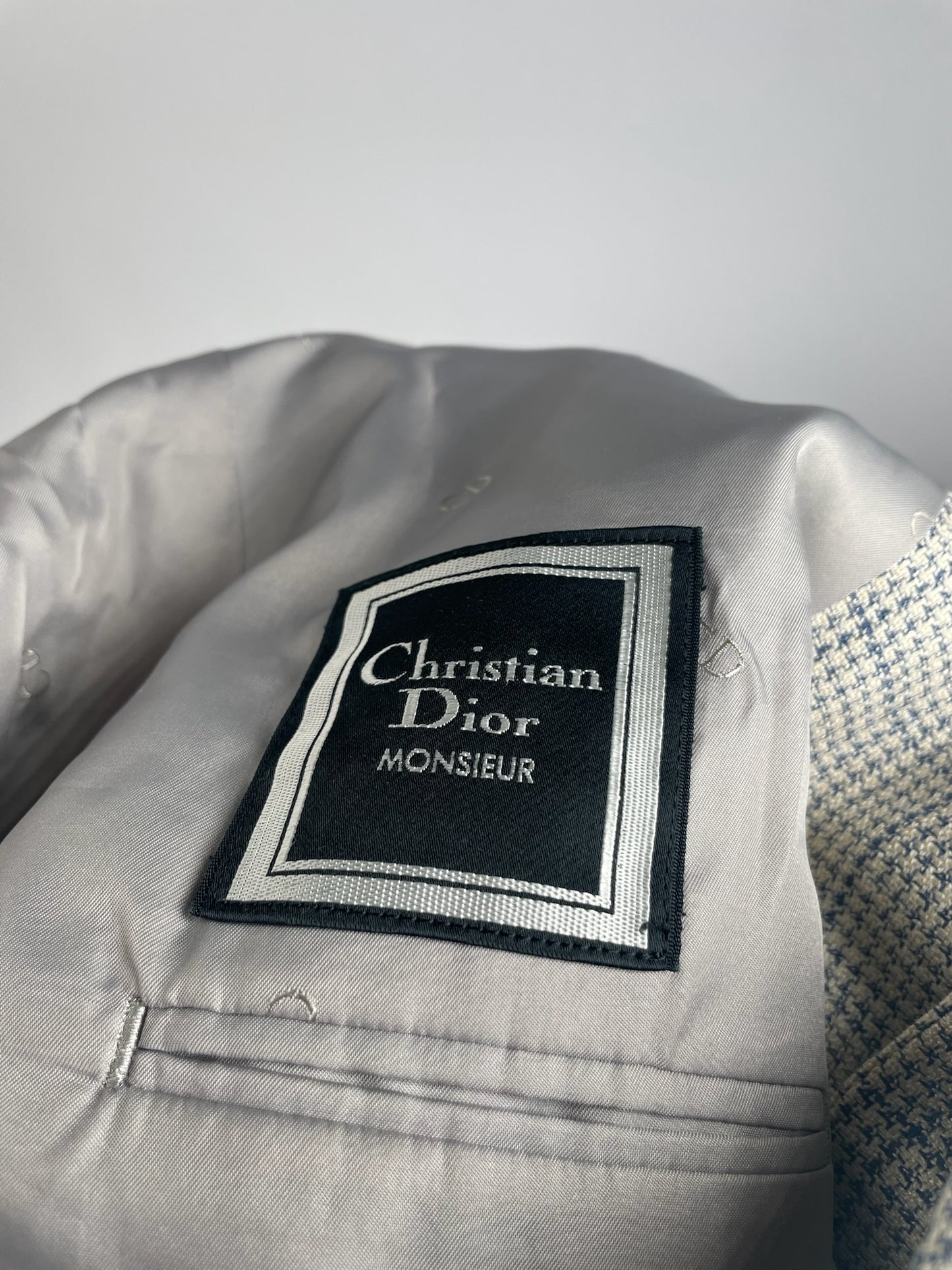 Vintage Dior Checked Trenchcoat / Blazer black grey