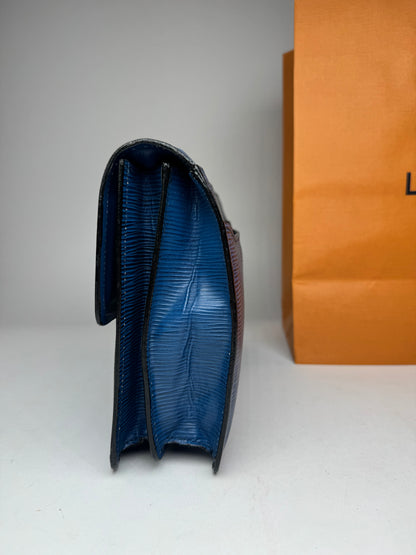 Vintage louis Vuitton EPI Leather Clutch Blue