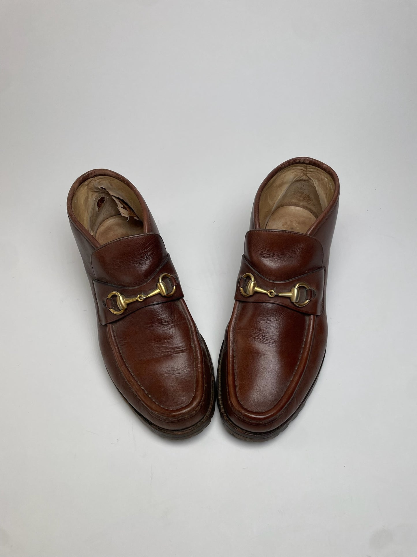 Vintage Gucci Horsebit Leather Boots Brown