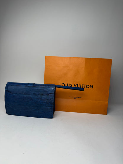 Vintage louis Vuitton EPI Leather Clutch Blue