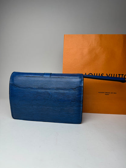 Vintage louis Vuitton EPI Leather Clutch Blue