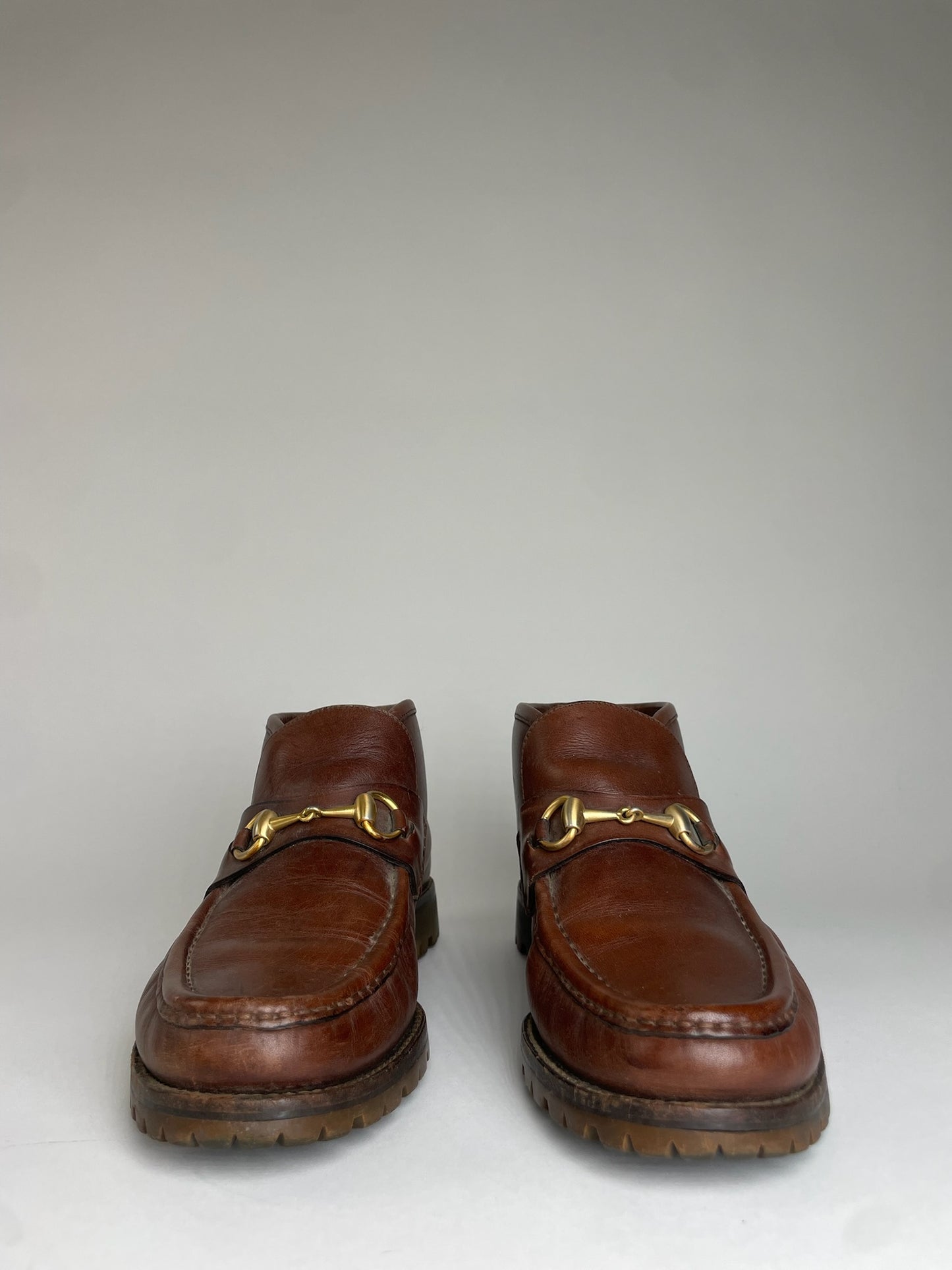 Vintage Gucci Horsebit Leather Boots Brown