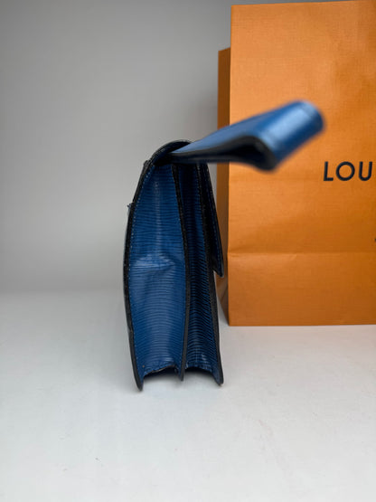Vintage louis Vuitton EPI Leather Clutch Blue