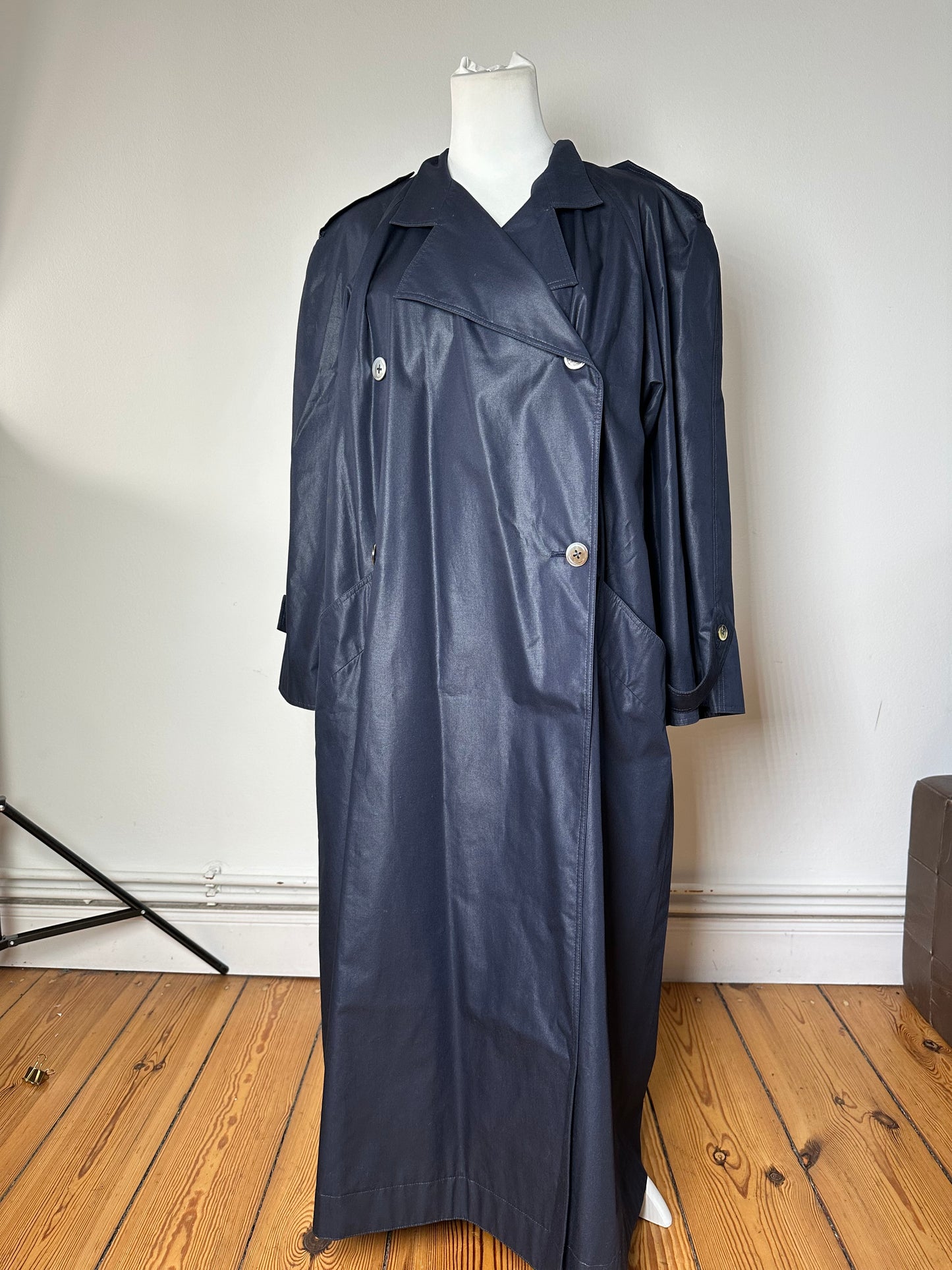 Vintage Chloé Single Breasted Trench Coat Navy L