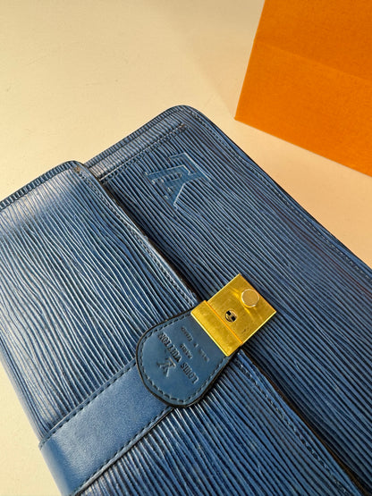 Vintage louis Vuitton EPI Leather Clutch Blue