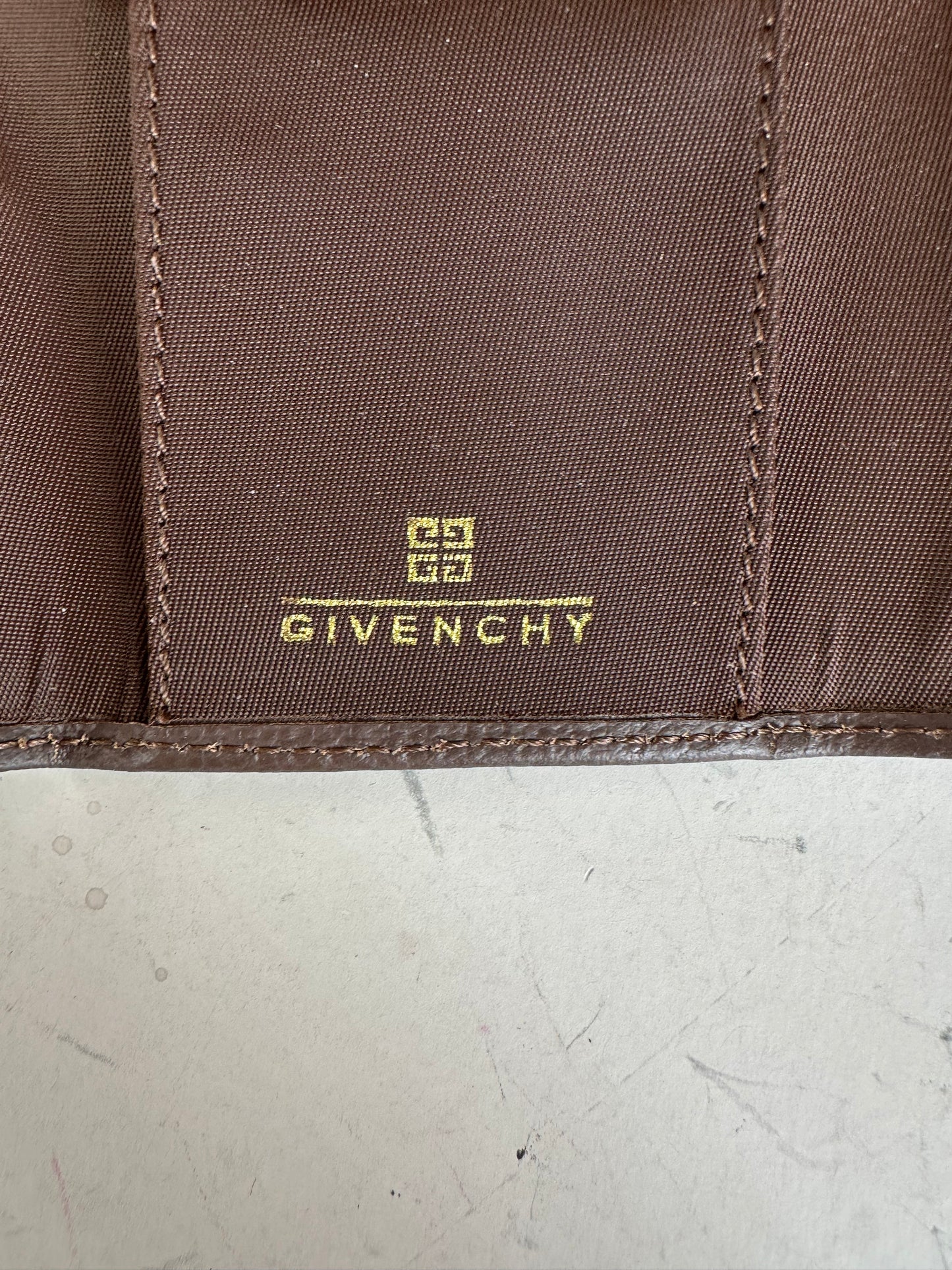 Vintage Givenchy Calfskin Leather Key Holder Dark Brown Gold