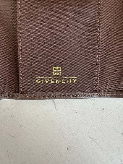 Vintage Givenchy Calfskin Leather Key Holder Dark Brown Gold