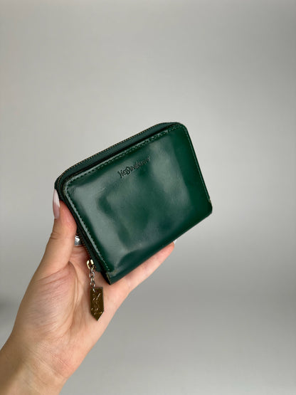 Vintage Yves Saint Laurent Leather Wallet Green