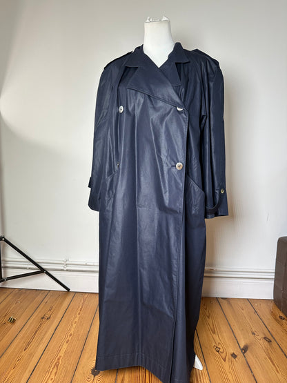 Vintage Chloé Single Breasted Trench Coat Navy L