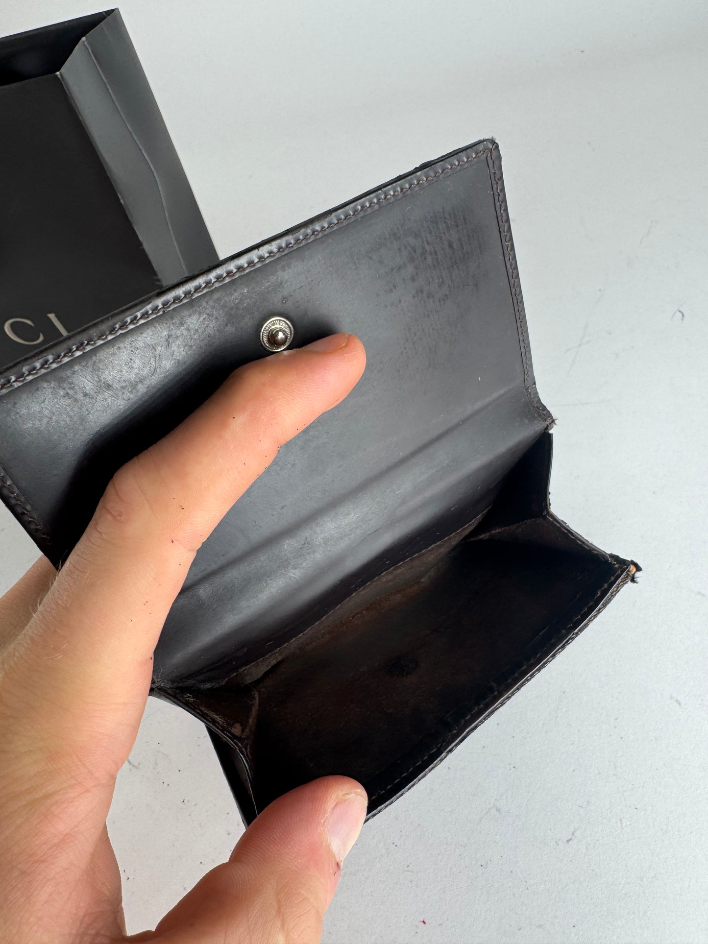 Vintage Gucci Jackie Monogram Wallet Brown Black