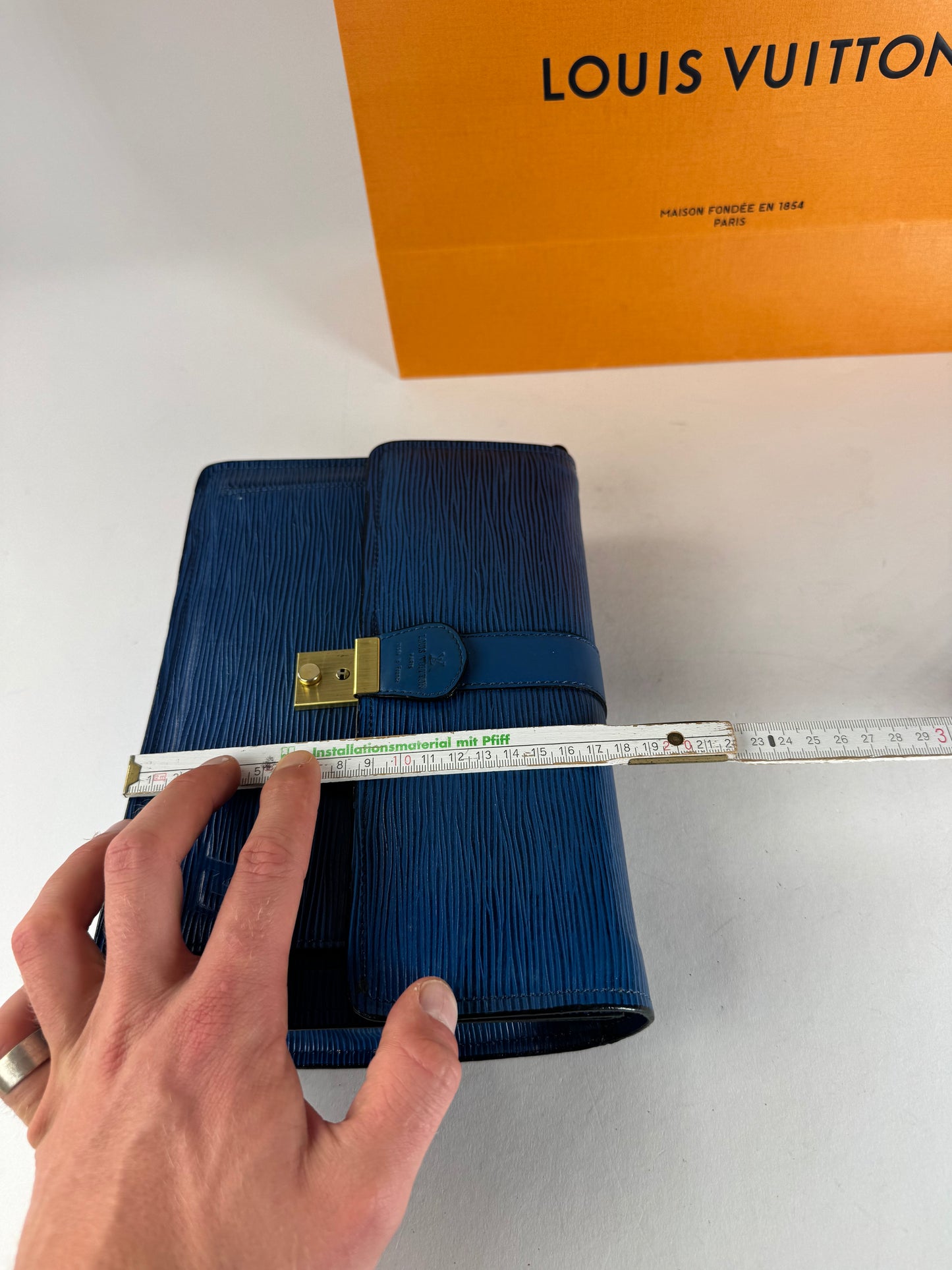 Vintage louis Vuitton EPI Leather Clutch Blue