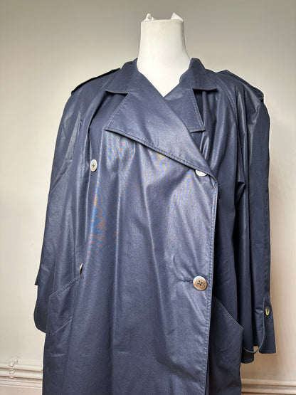 Vintage Chloé Single Breasted Trench Coat Navy L